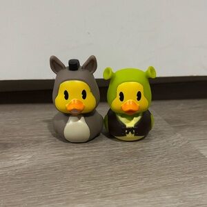 Shrek & Donkey Rubber Duck Set Disney Ducks Bath Toys